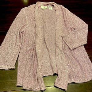 Alfred Dunner Lavender PXL Open Front Cardigan